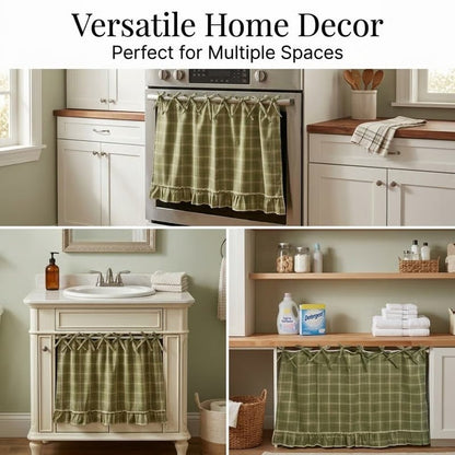 🧺 Handmade Oven Skirts | Farmhouse Kitchen Décor🔒 Heat-Resistant | 🎀 Effortless Install | ✨ Hide Clutter & Elevate Style