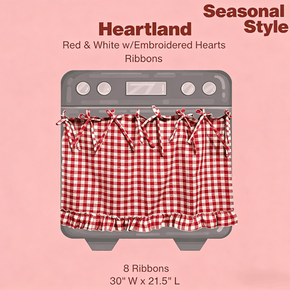 🧺 Handmade Oven Skirts | Farmhouse Kitchen Décor🔒 Heat-Resistant | 🎀 Effortless Install | ✨ Hide Clutter & Elevate Style
